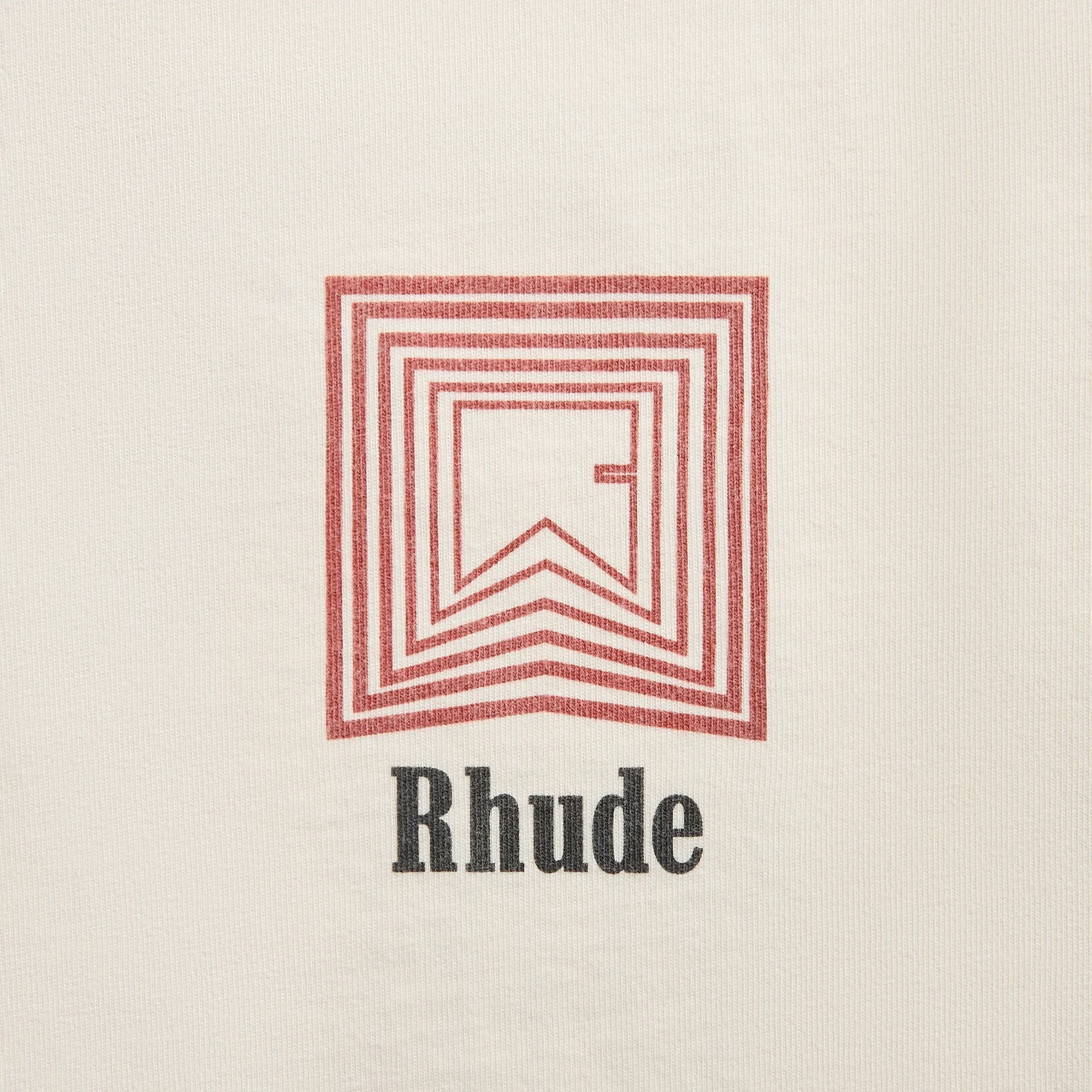 Rhude Chevron Logo Repeat Tee - Vintage White light layering