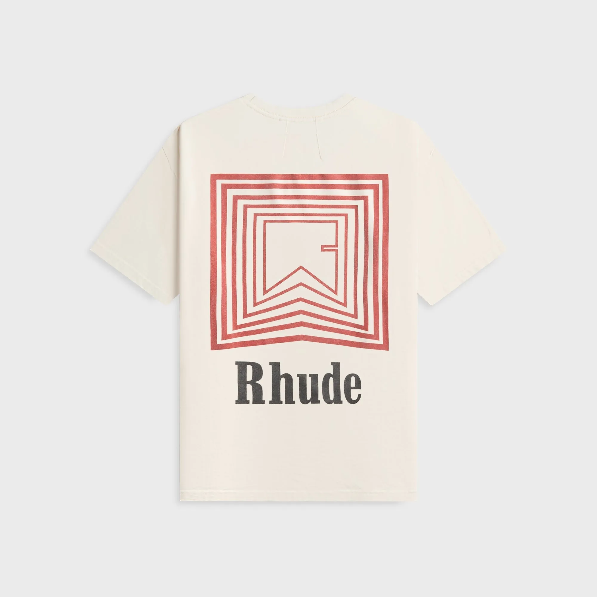 Daily Trend Rhude Chevron Logo Repeat Tee - Vintage White