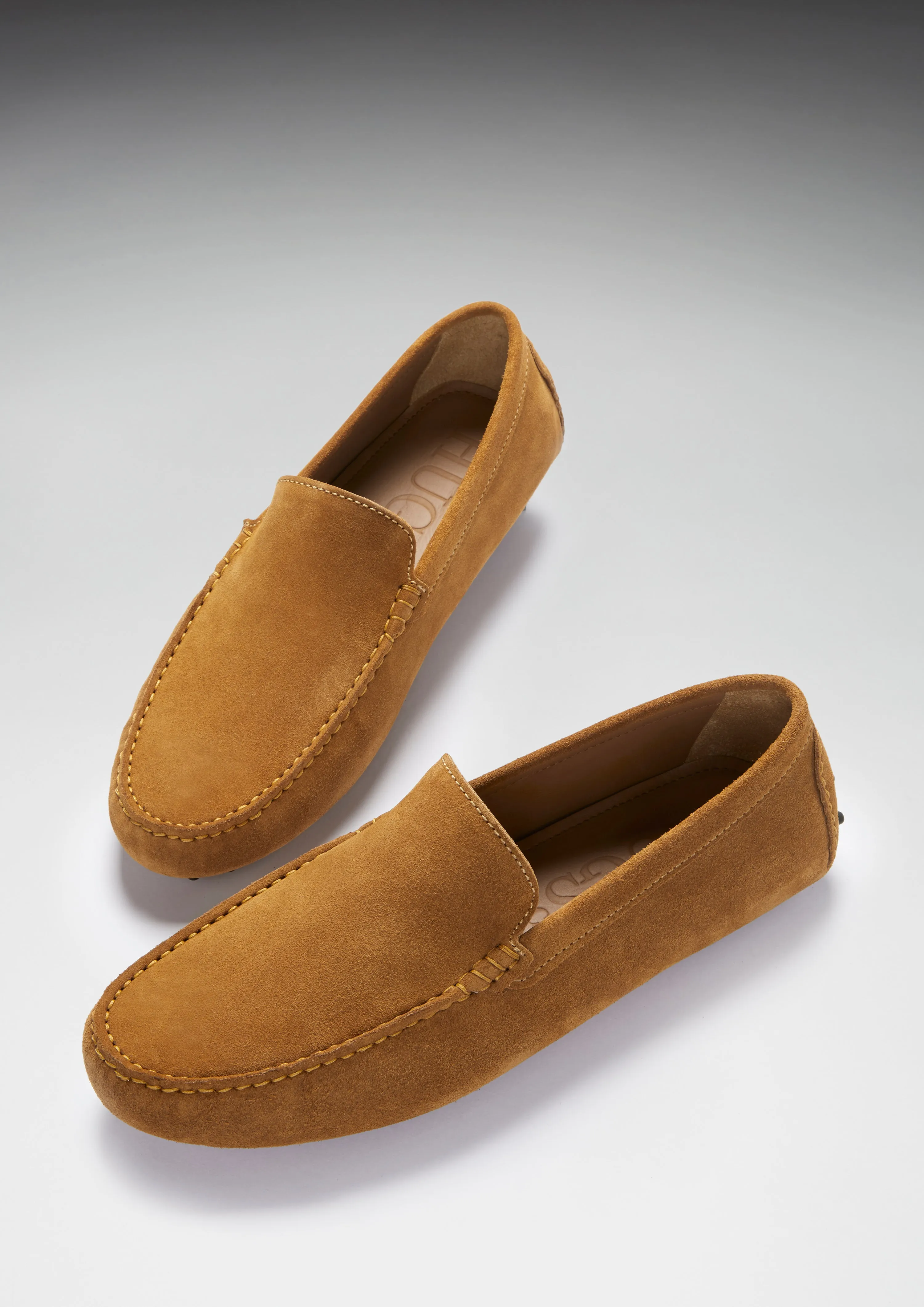 Featherlight Feel Comfortable Walk Driving Loafers, tobacco suede