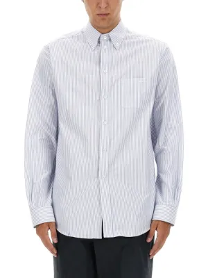 Classic Striped Cotton Shirt Simple Comfort V-Neck