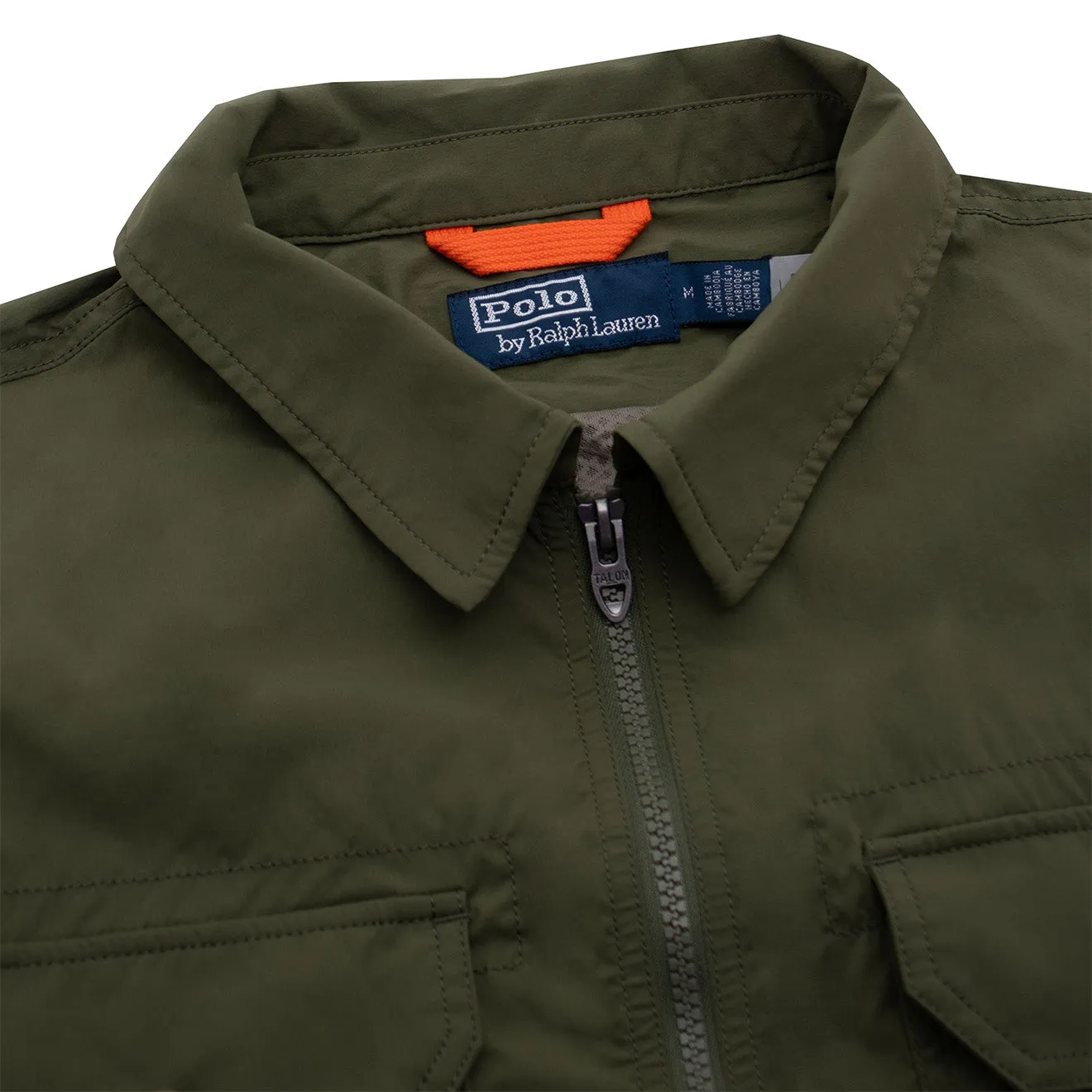 Breathable Design Polo Ralph Lauren Water-Repellent Shirt Jacket Dark Sage