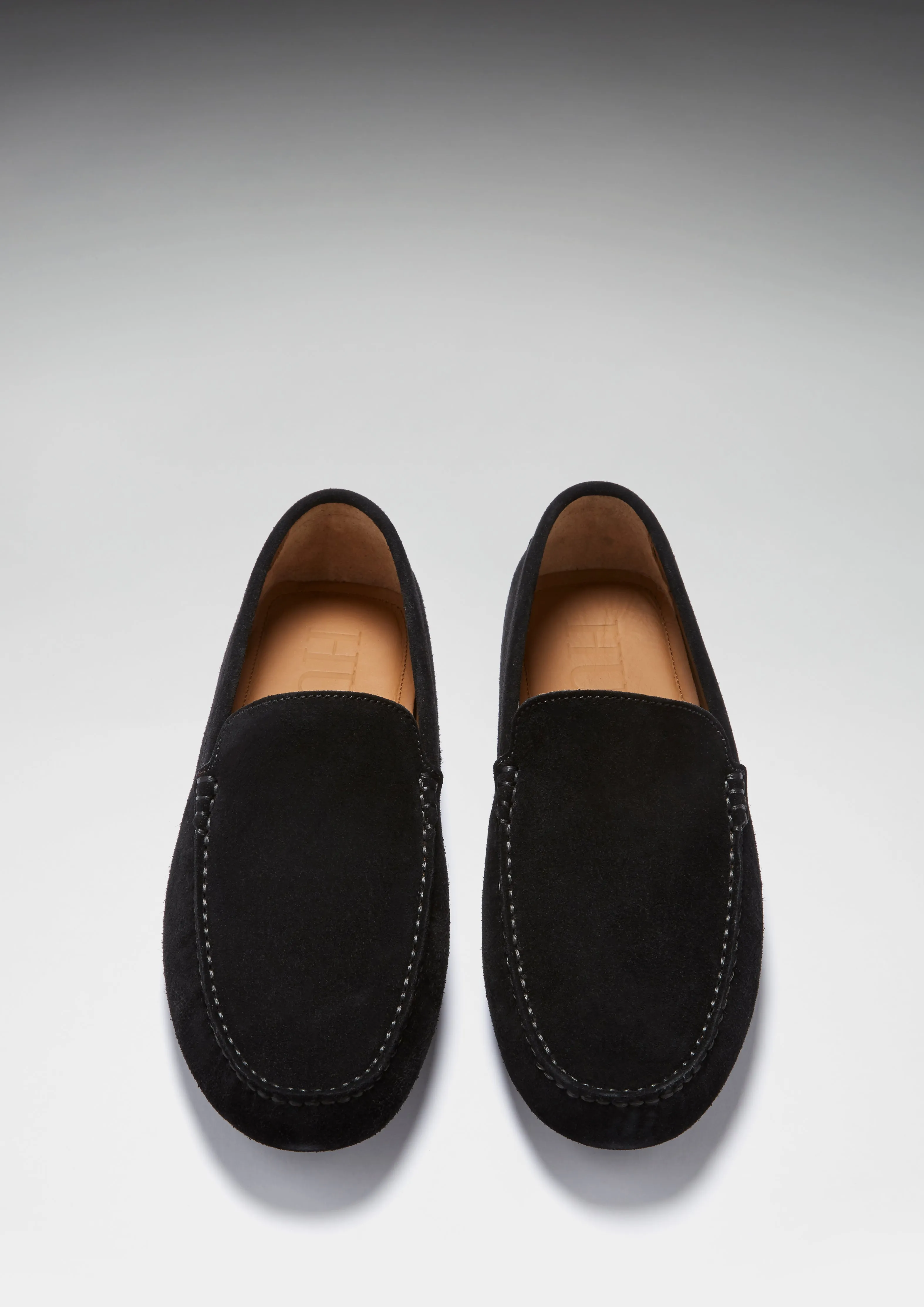 Driving Loafers, black suede Flexible Base Sole Strong