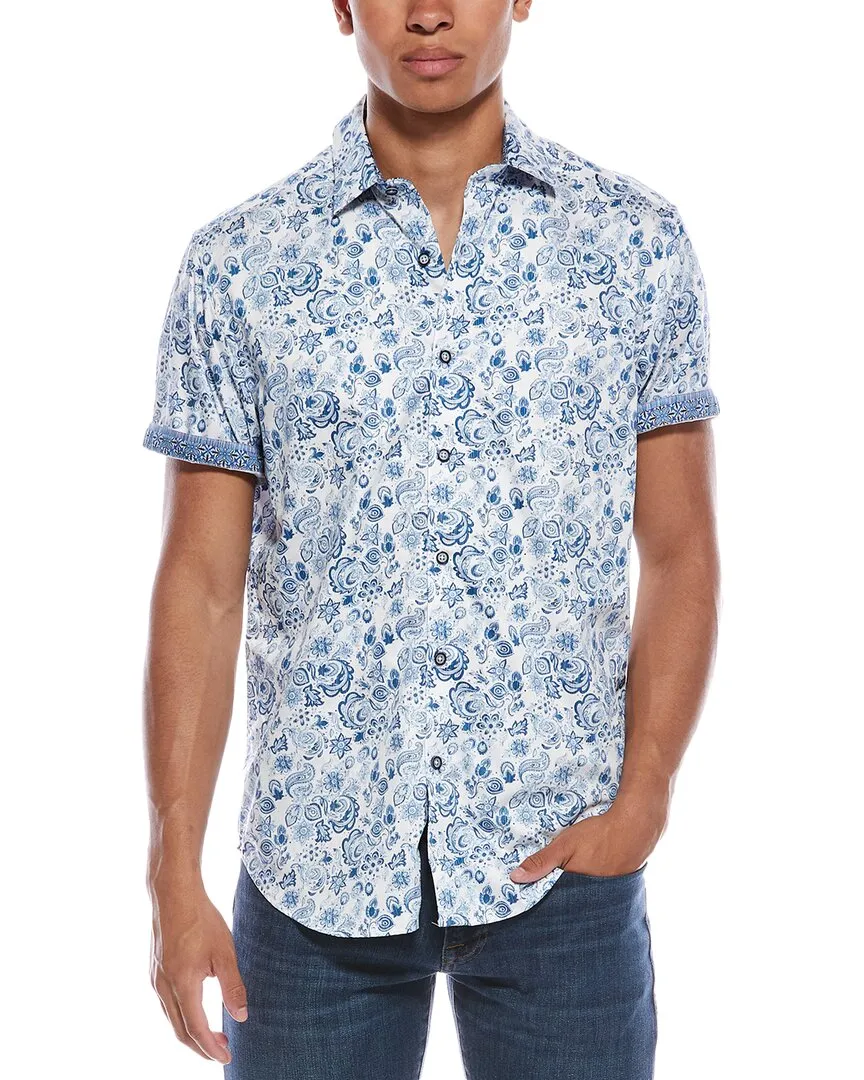 Smooth Seam Finish checkered pattern Robert Graham Harnett Classic Fit Woven Shirt