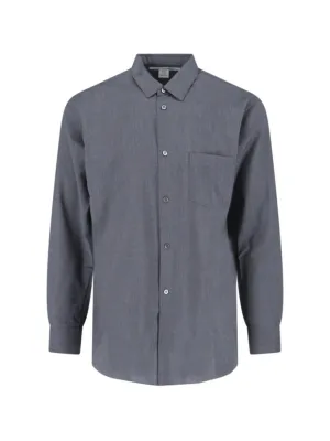 Classic Wool Shirt ?C Grey Minimalist Closure