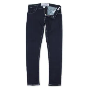 Jacob Cohen - J696 Comf Green Badge Jeans in Dark Wash Soft Finish Easywear Style