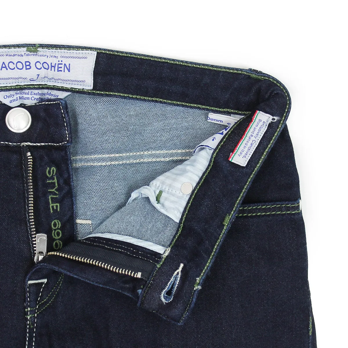Smart Utility Jacob Cohen - J696 Comf Green Badge Jeans in Dark Wash
