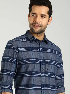 wrinkle free Organic Cotton Men Checked Full Sleeve Cotton Shirt