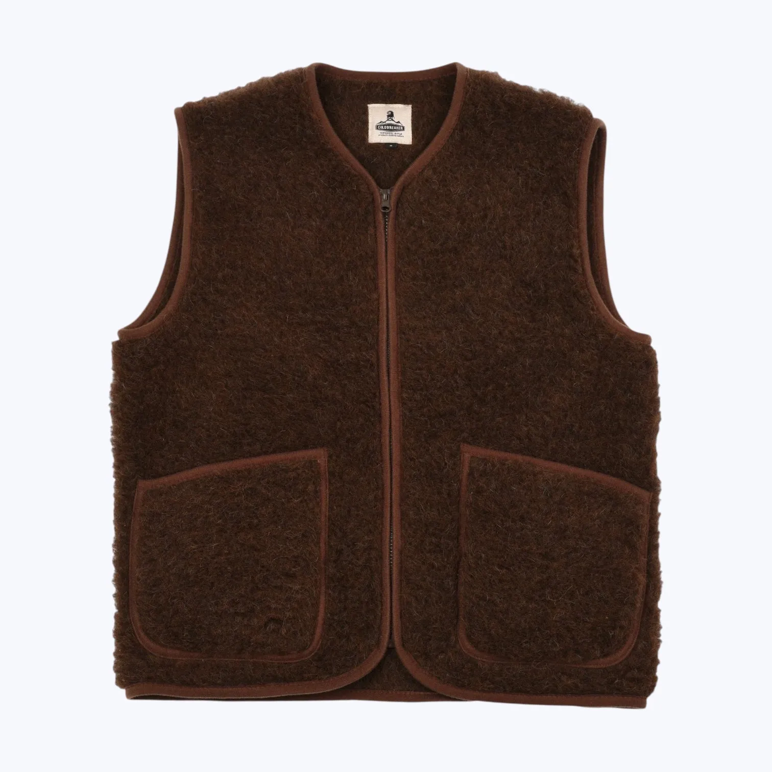 High Collar Coldbreaker Pepitko Vest Dark Brown