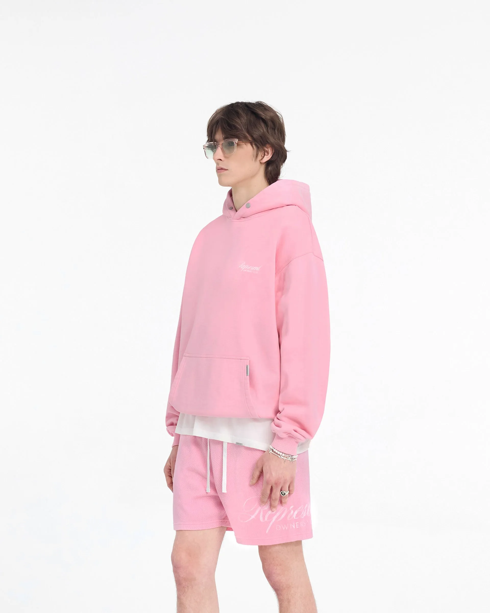 Represent Owners Club Script Hoodie - Pink Trendy Outerwear