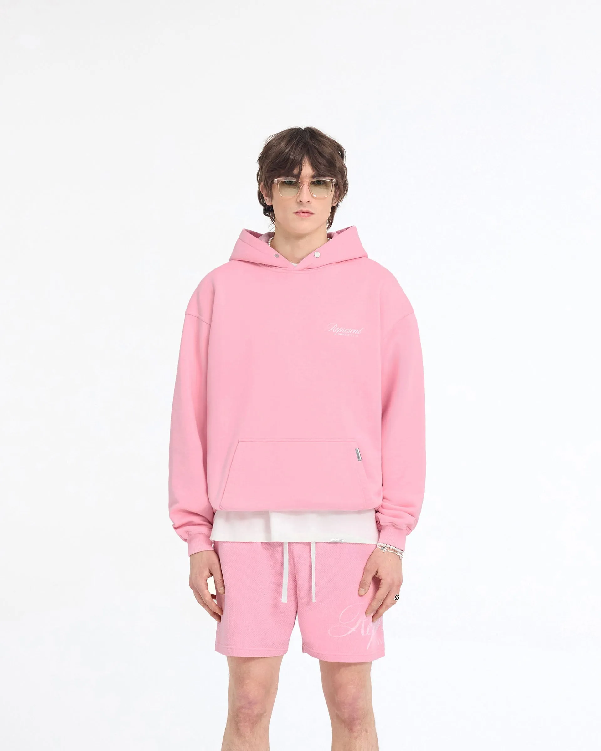 Represent Owners Club Script Hoodie - Pink Half sleeve product gift worthiness