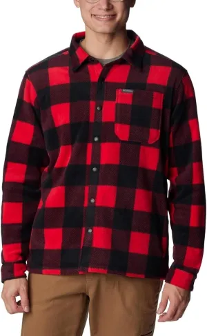 Columbia Steens Mountain Shirt Shacket Men's  Red Black Sheck Collar UPS790 Beach Wear Quick Dry Technology