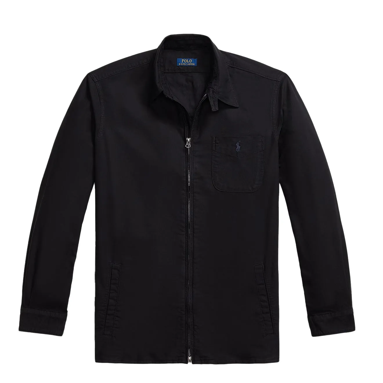 Polo Ralph Lauren Garment-Dyed Oxford Overshirt Polo Black Two Tone Stitching