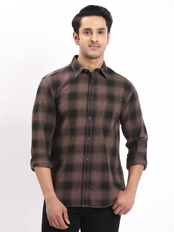 adult clothing Men Checked Full Sleeve Cotton Shirt