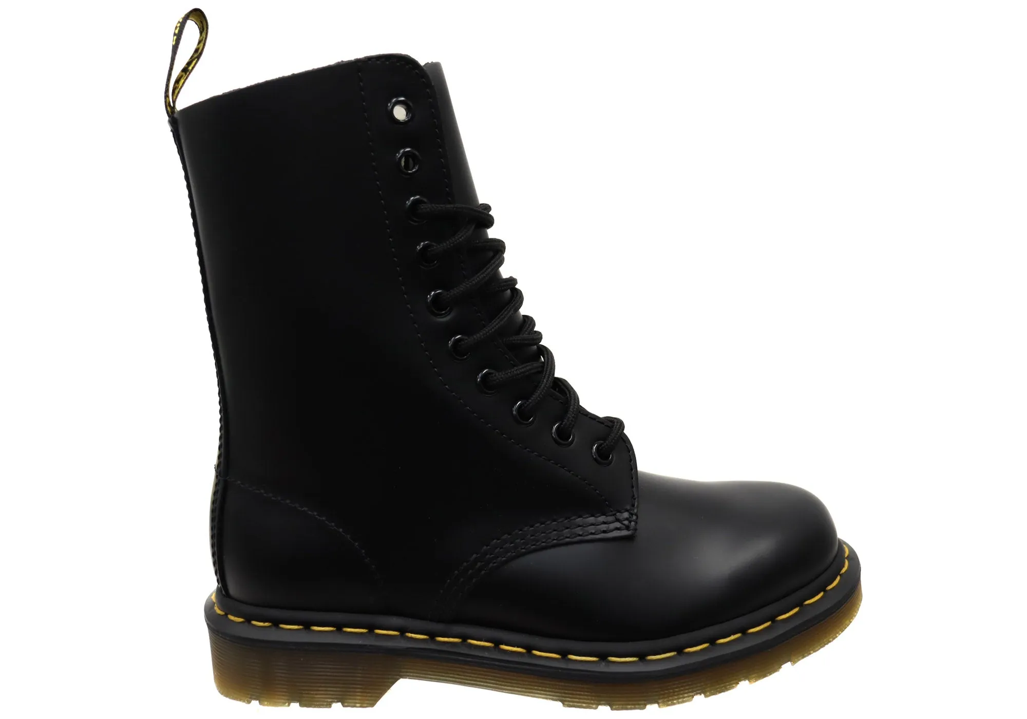 Protective Layer Lightweight Frame Dr Martens 1490 Black Smooth Unisex Leather Lace Up Fashion Boots