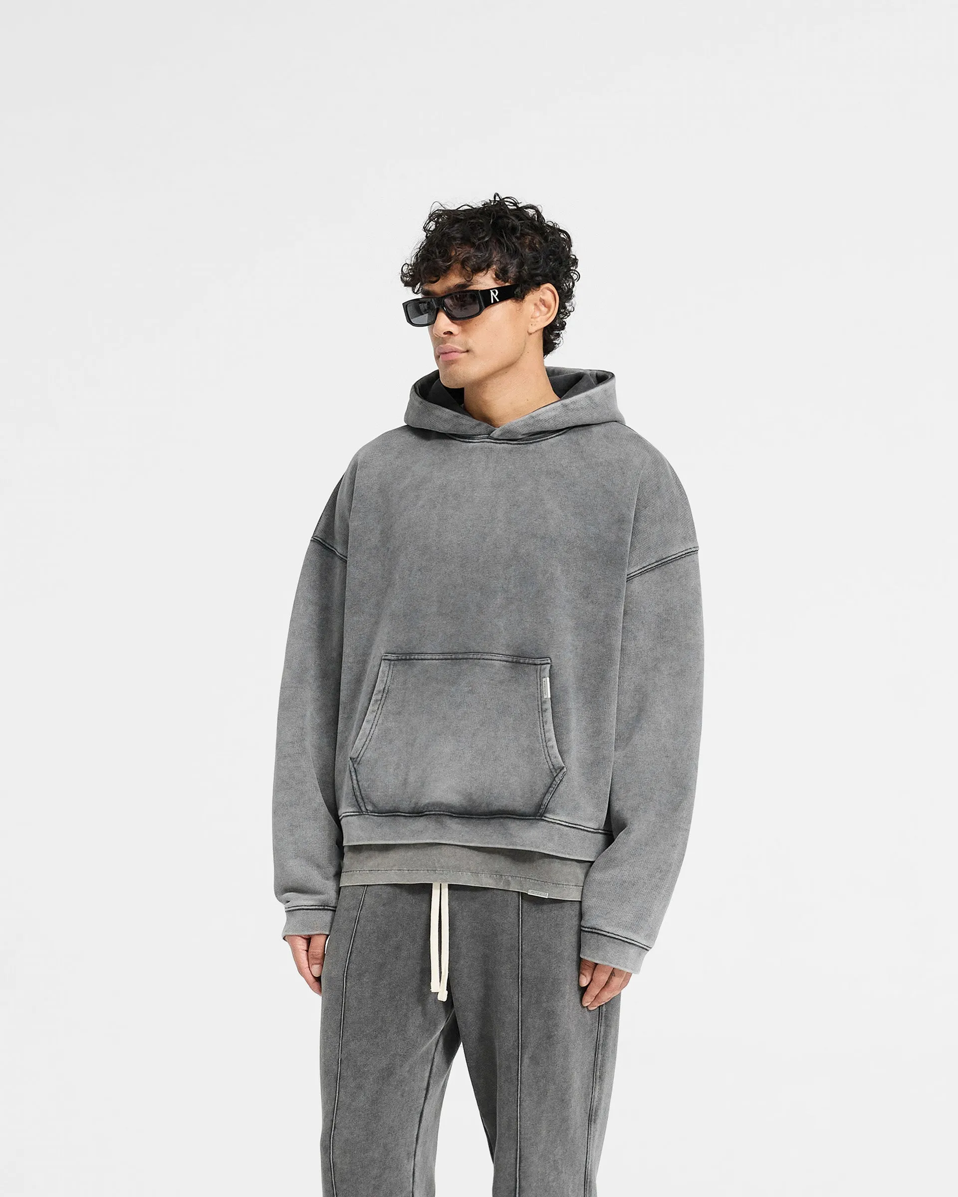 Initial Boxy Hoodie - Vintage Grey Street Apparel Soft Feel