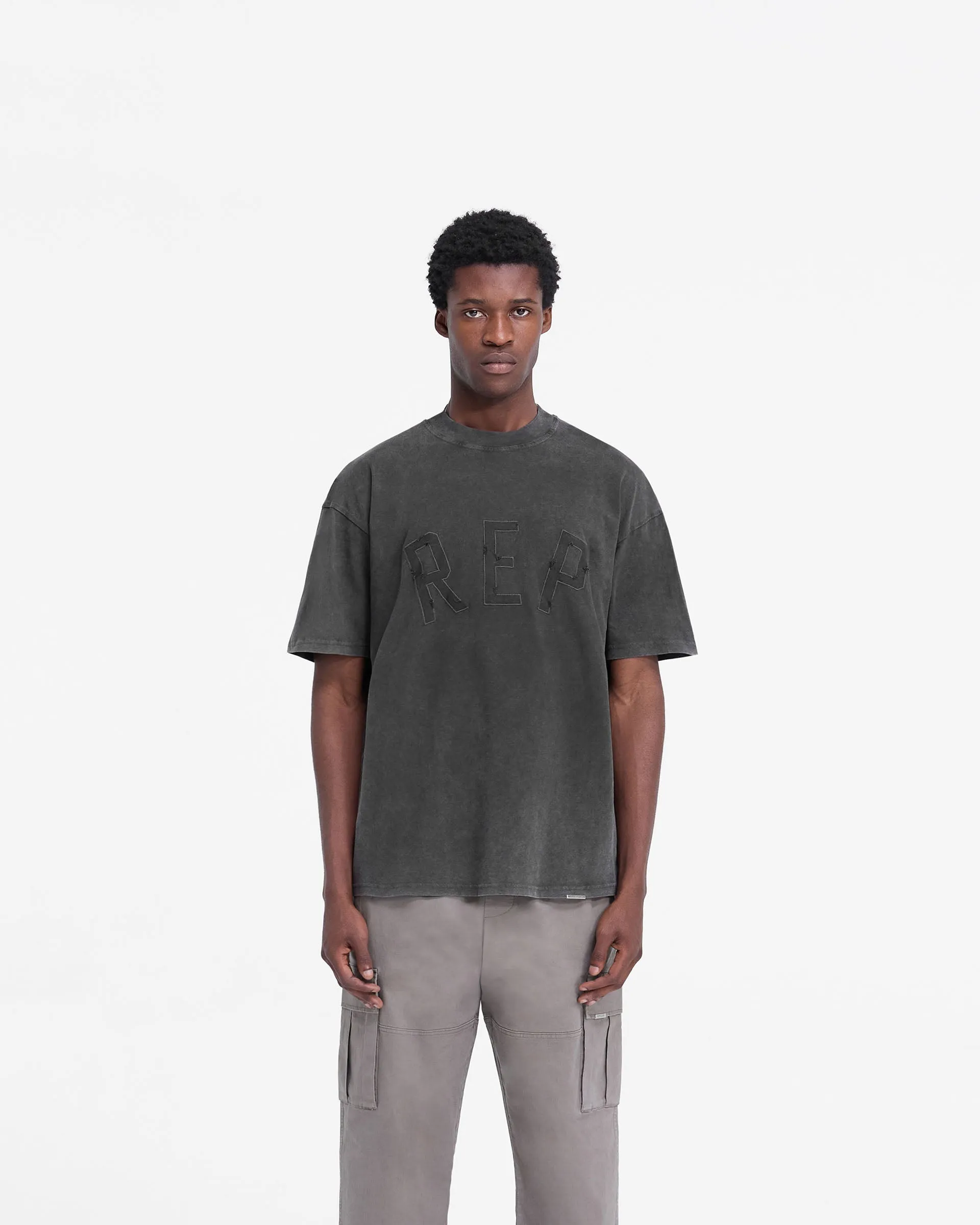 Anti-bacterial Rep Applique T-Shirt - Vintage Black