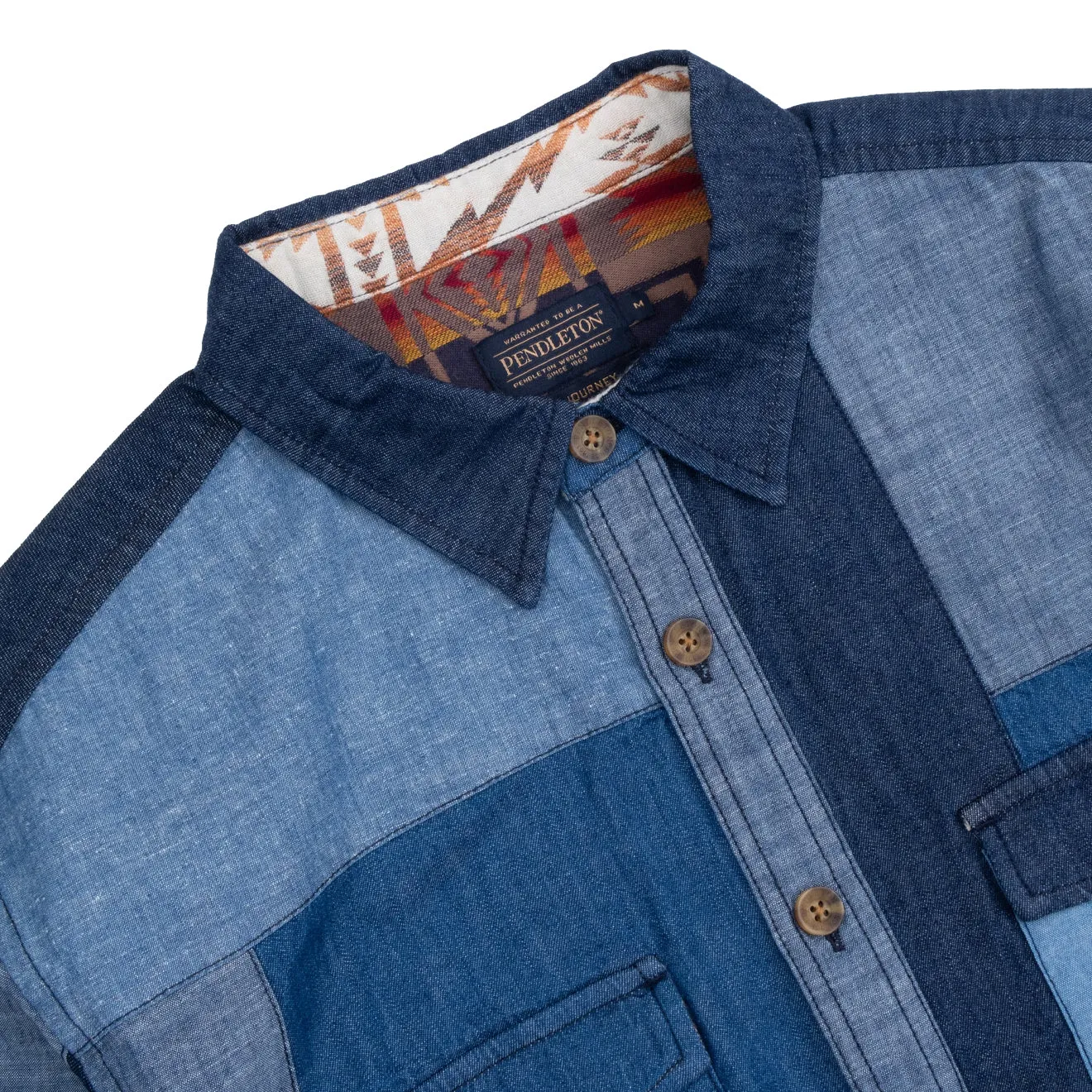 Ventilated Back Pendleton La Pine Patchwork Shirt Blue / Multi