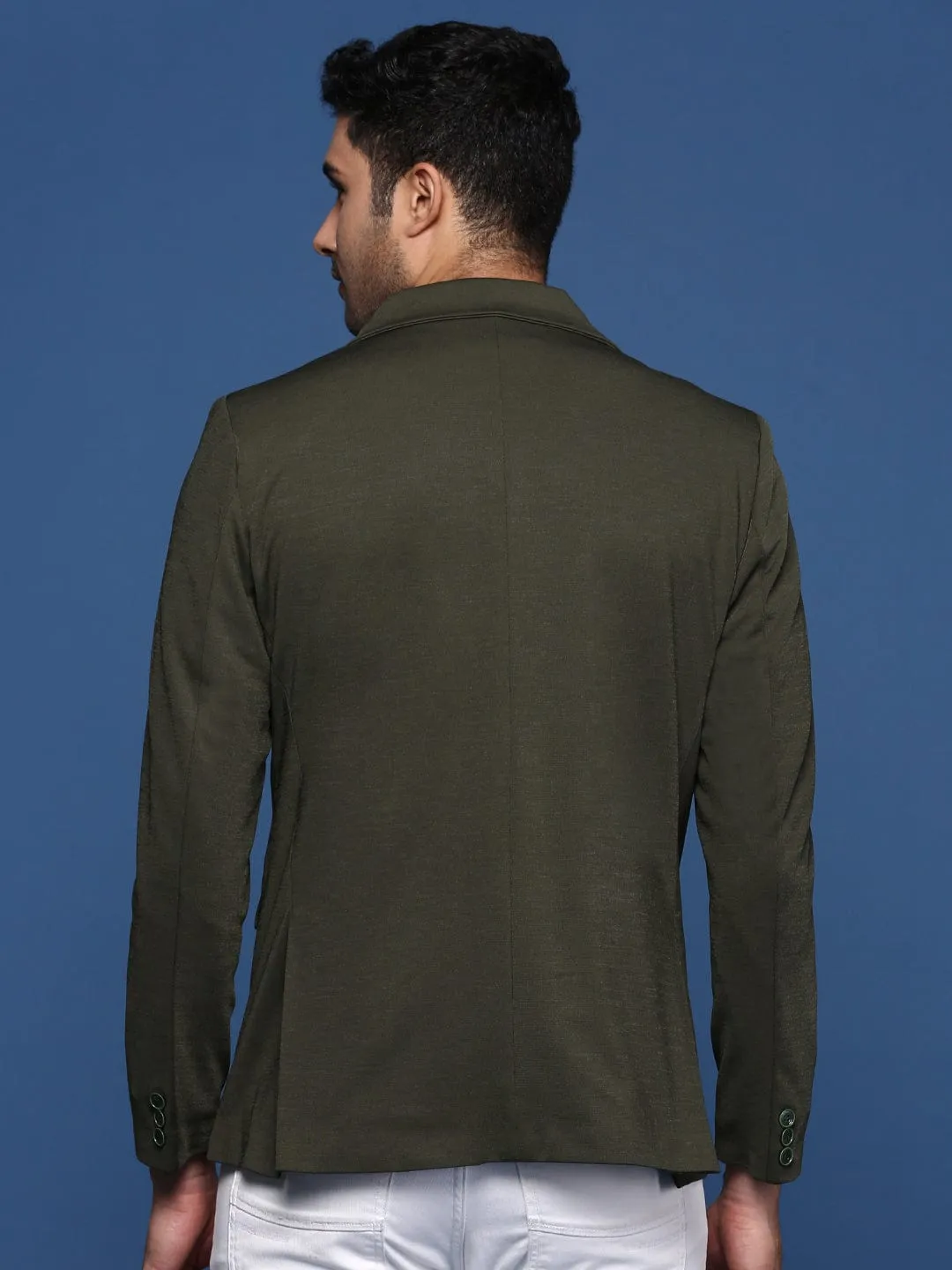 Men's Green Slim Fit Single Breasted Casual Blazer All Occasion
