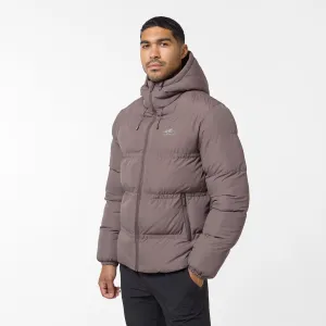 Touchscreen Compatible Cuffs Logo Racer Puffer Jacket | Brown