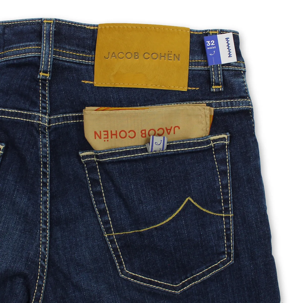 Jacob Cohen - Nick Slim Fit Gold Badge Jeans Recycled Fiber Content Minimalist Traveler Gear Bold Look