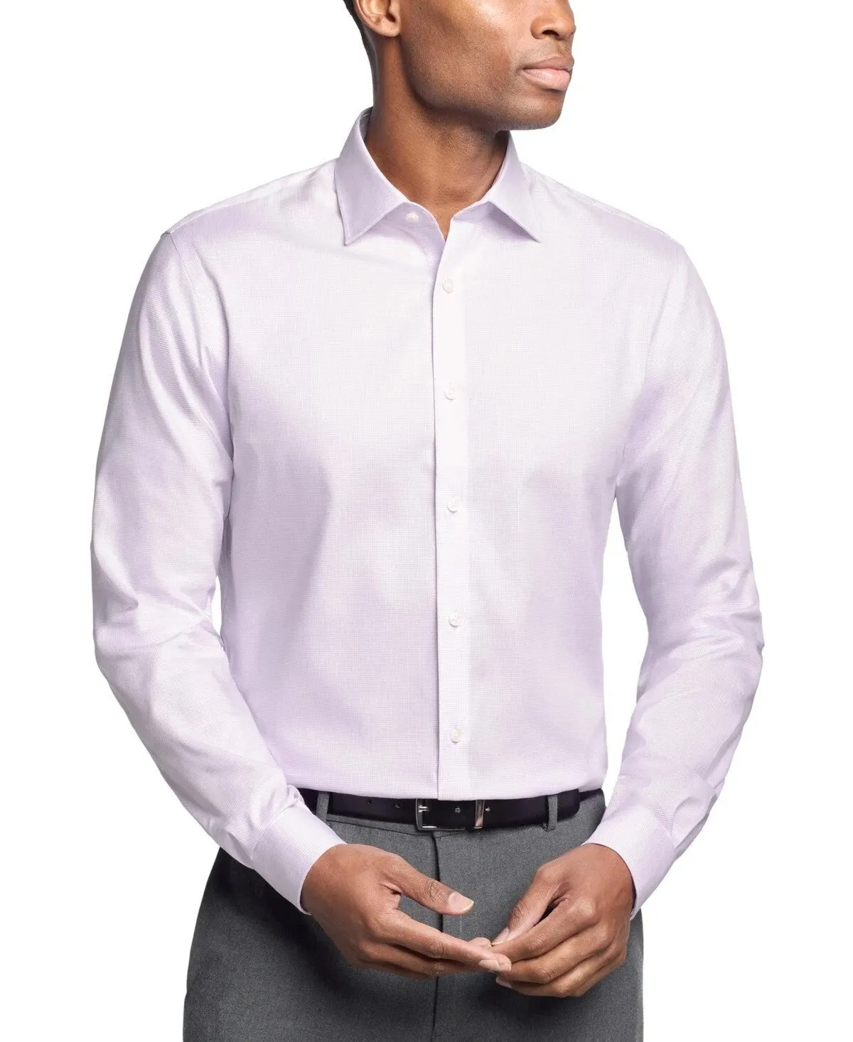 Team Building Urban Edge Michael Kors Dress Shirts Men'sLilac Regular Fit Button Front FTS11