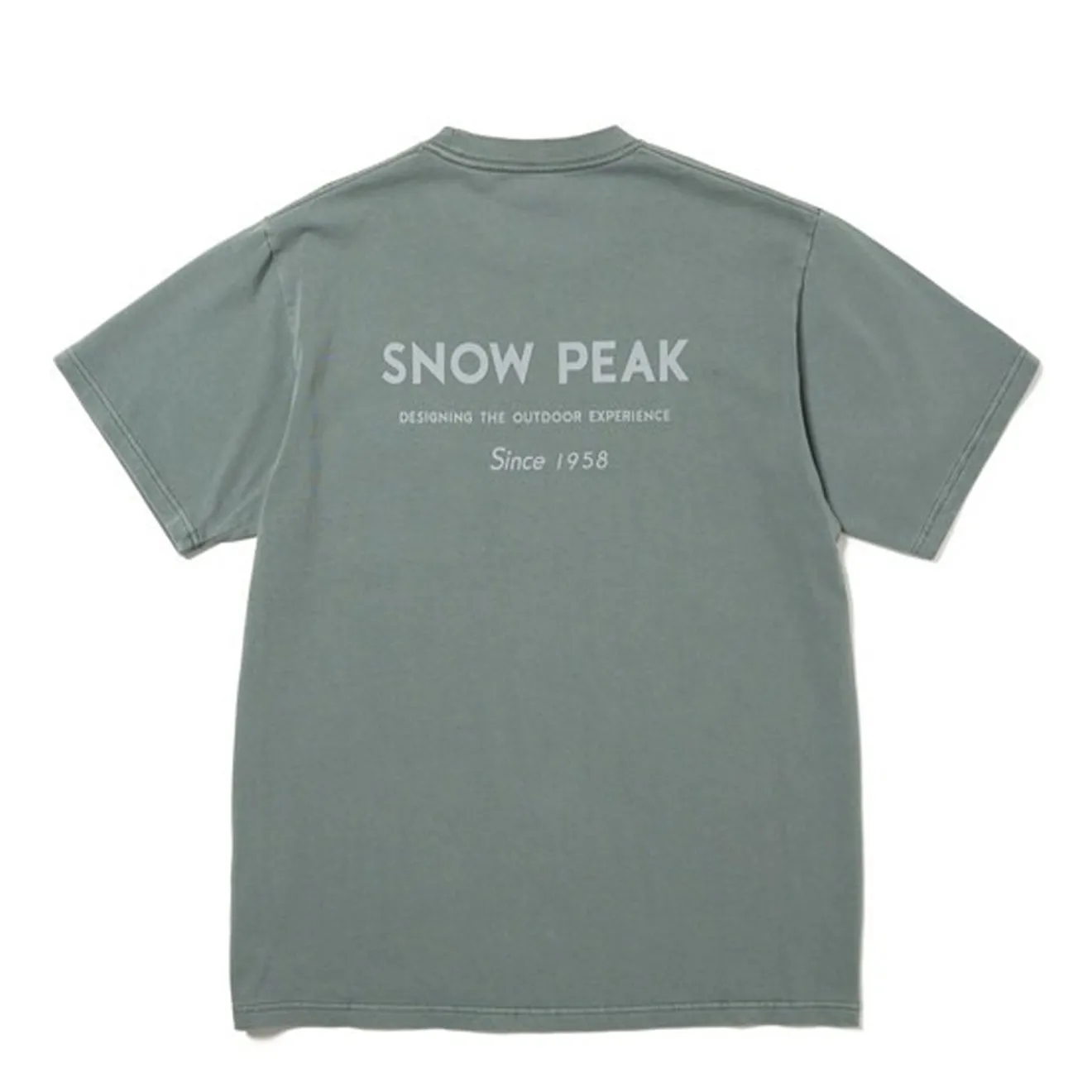 Snow Peak Garment Dyed T-Shirt Dark Green Smart Fashion Geometric Pattern