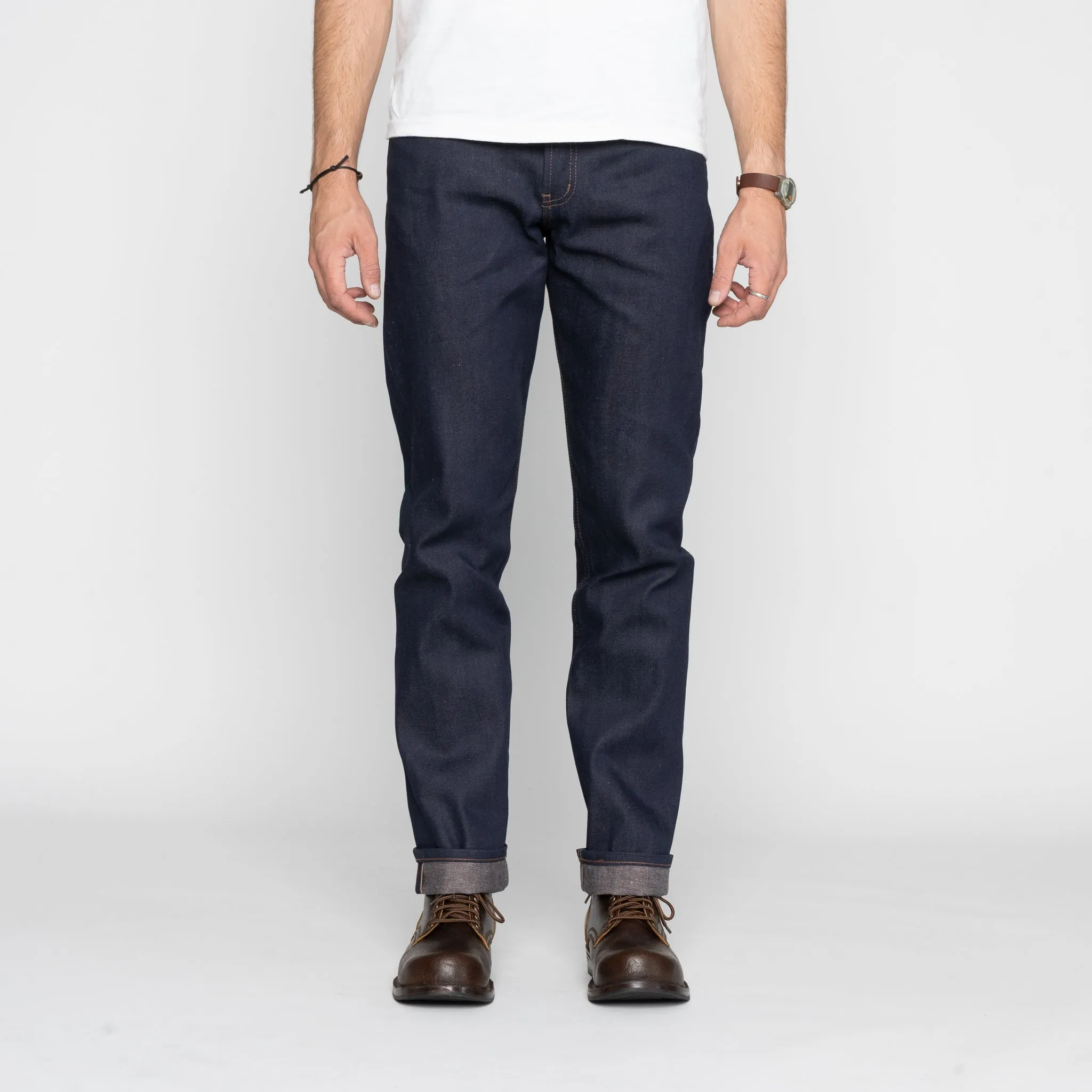 Minimal Shrinkage Fabric Work Meeting Beach Day Weird Guy - Coffee Dye Selvedge - Indigo