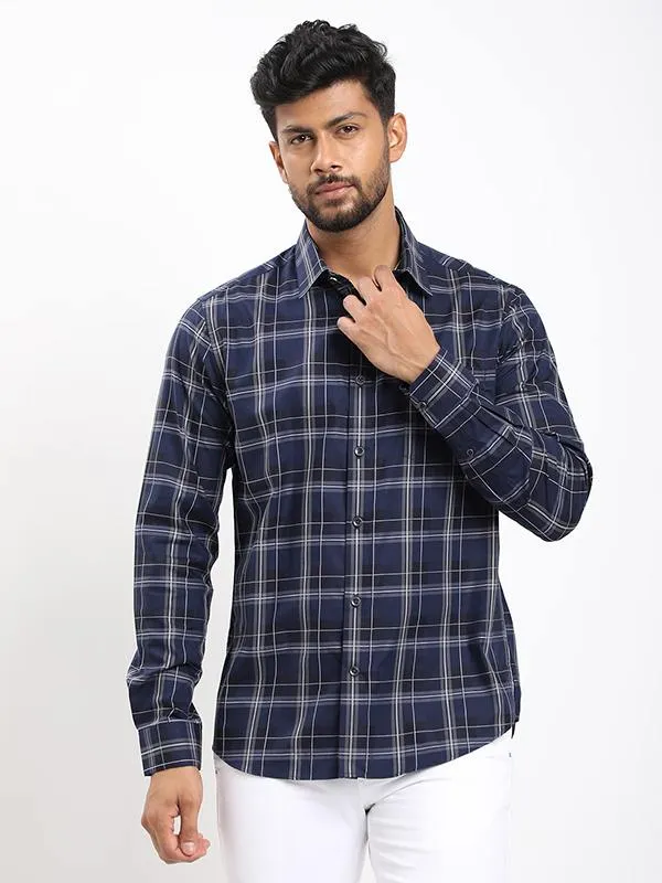 Men Checked Full Sleeve Cotton Shirt Comfortable Fabric Durable Buttons