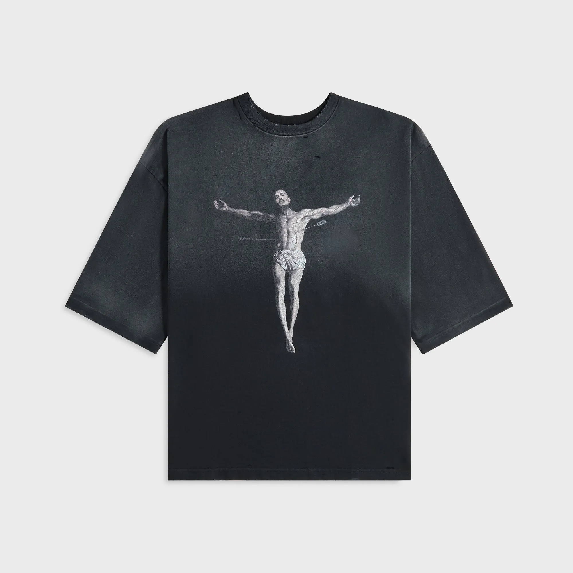 Relaxed Wear Breathable mesh lining Willy Chavarria Tarantula Buffalo Tee - Black