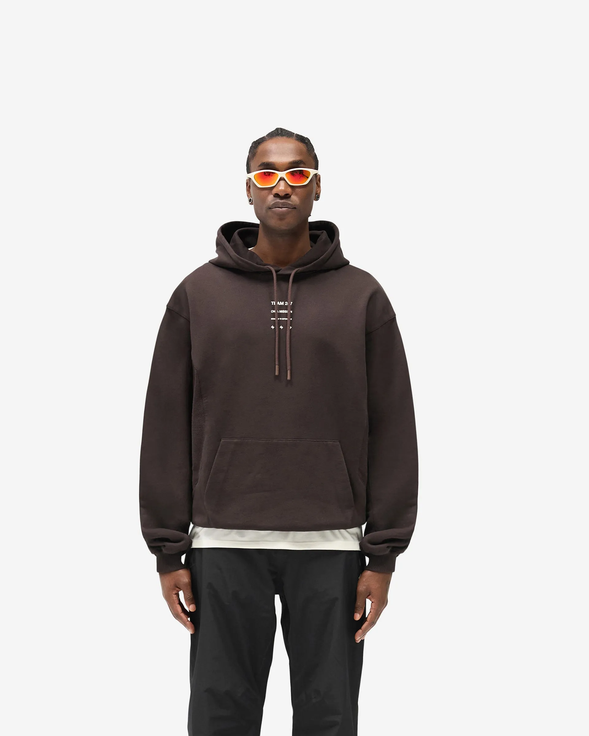 full sleeve 247 Uprising Oversized Hoodie - Chocolate
