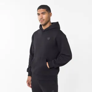 Embroidered Icon Hoodie | Black Retro Print