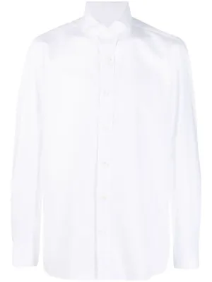 Matte Look Reinforced Elasticity Cotton Long-Sleeve Shirt