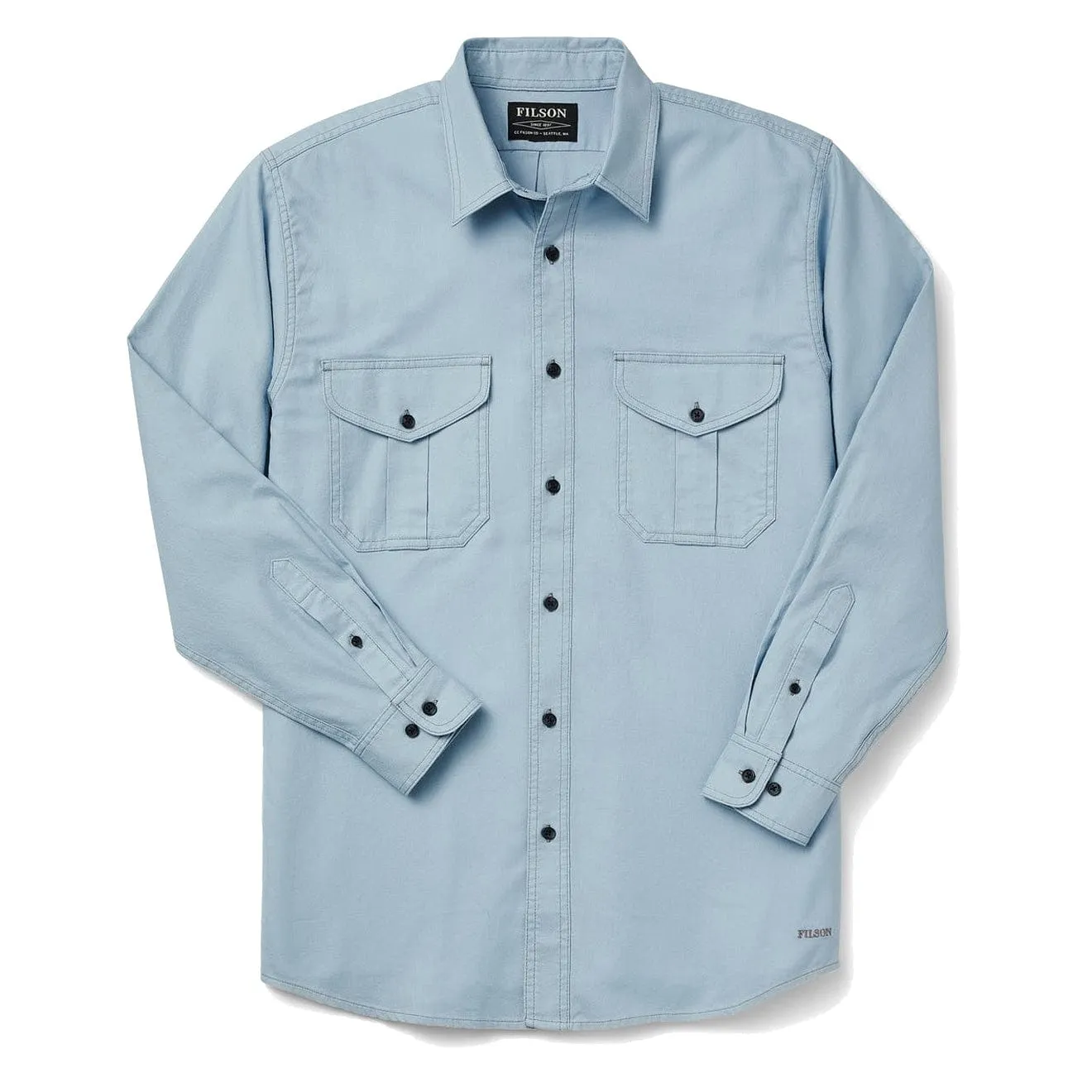Filson Lightweight Alaskan Guide Shirt Dusk Sky V-Neck