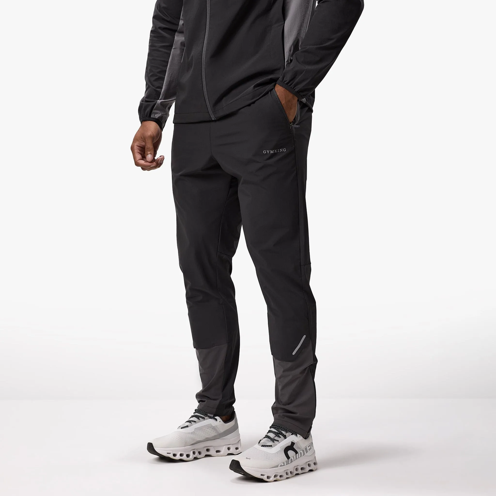 LowProfileWaistband Gym King Advance Tracksuit Bottoms - Black/Fossil Grey