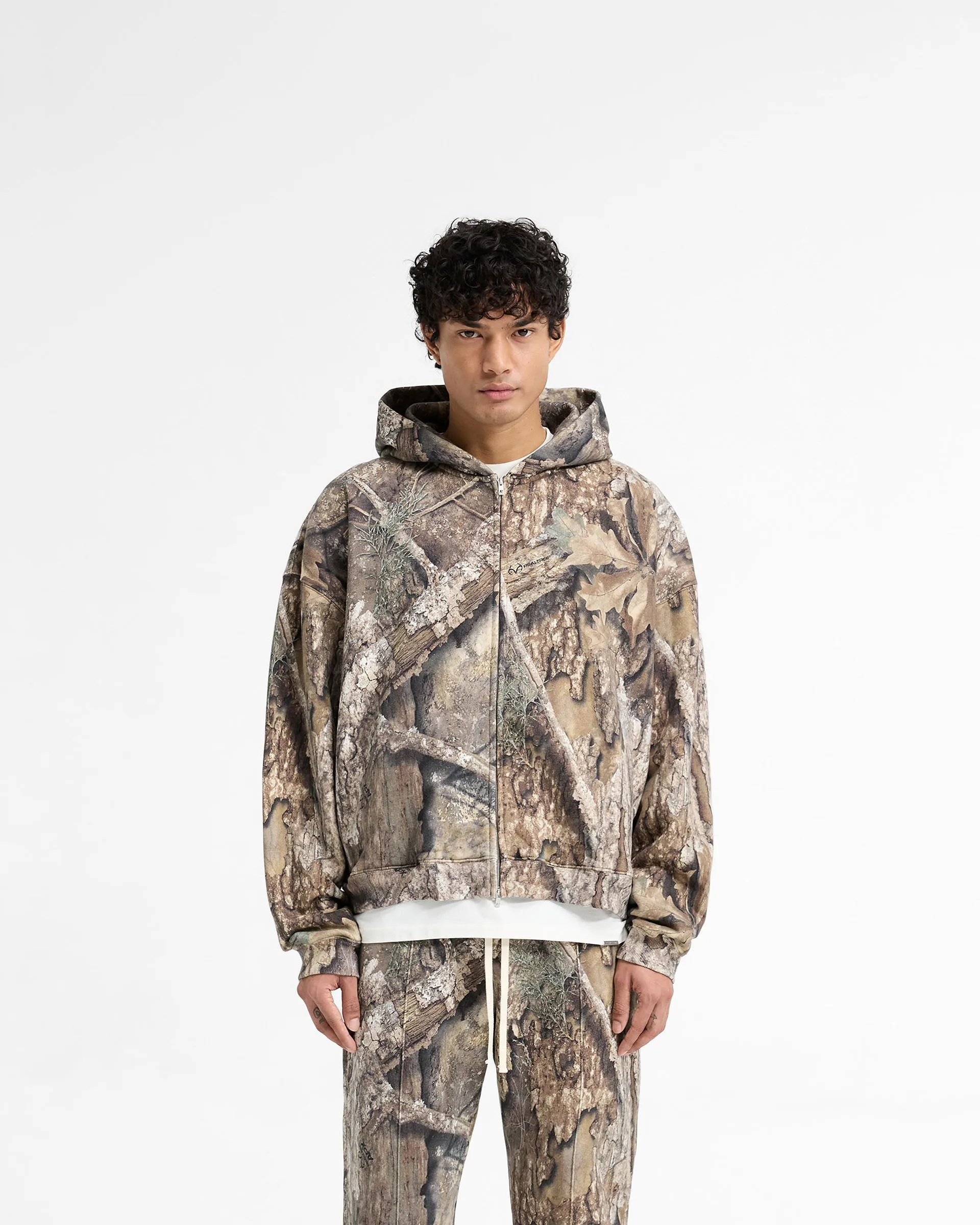 product linen breathability tropical print Realtree? Zip Up Camo Boxy Hoodie - Camo