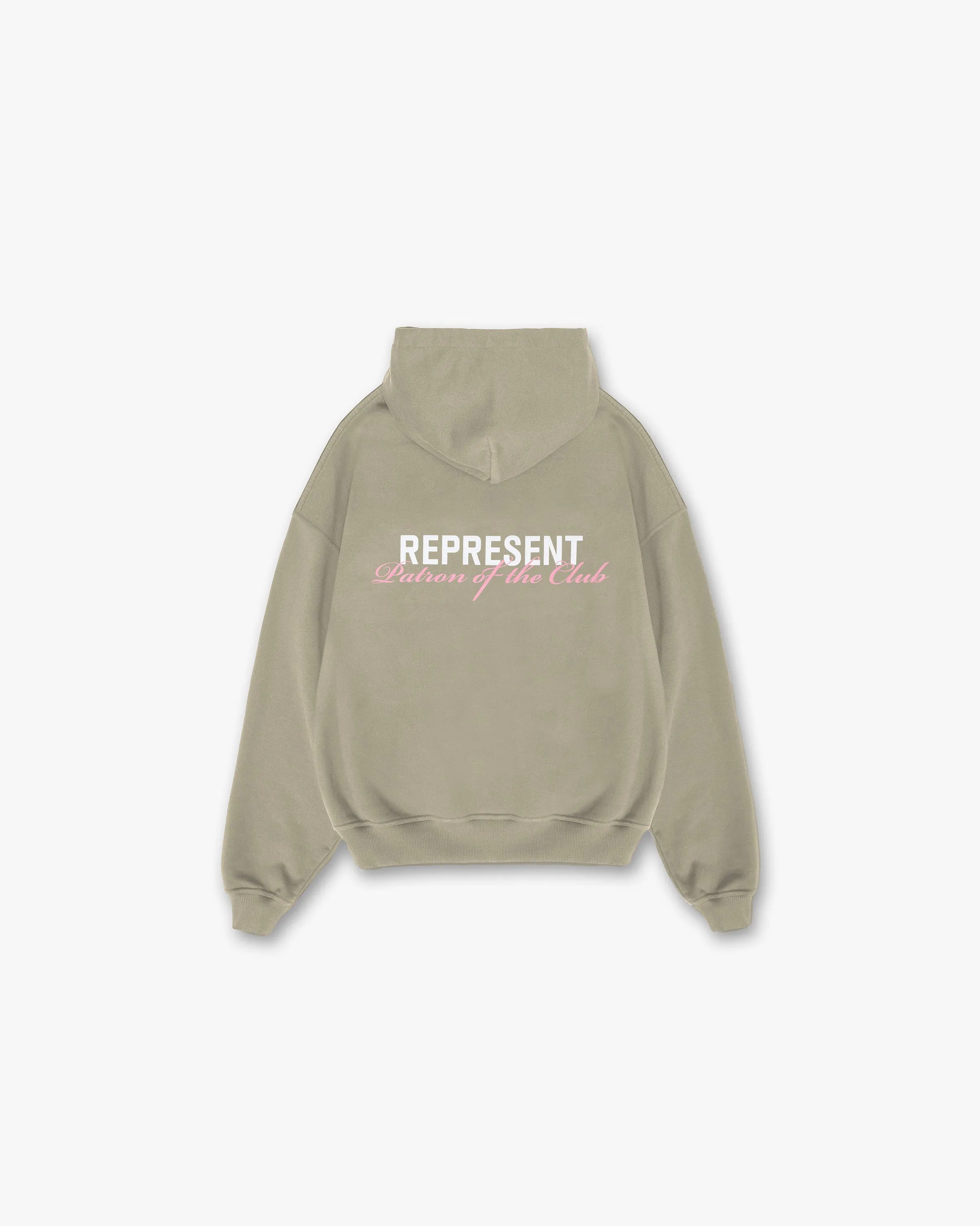 label accents Patron Of The Club Hoodie - Khaki Pink