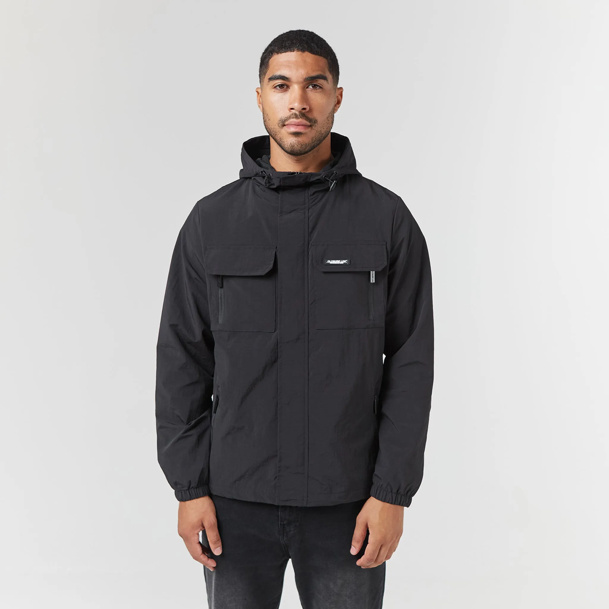 Multipurpose Layering All Year Crinkle Nylon Jacket | Black