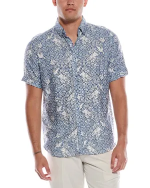 Robert Graham Olin Tailored Fit Woven Shirt Corporate Retreat Ventilated Back Panel