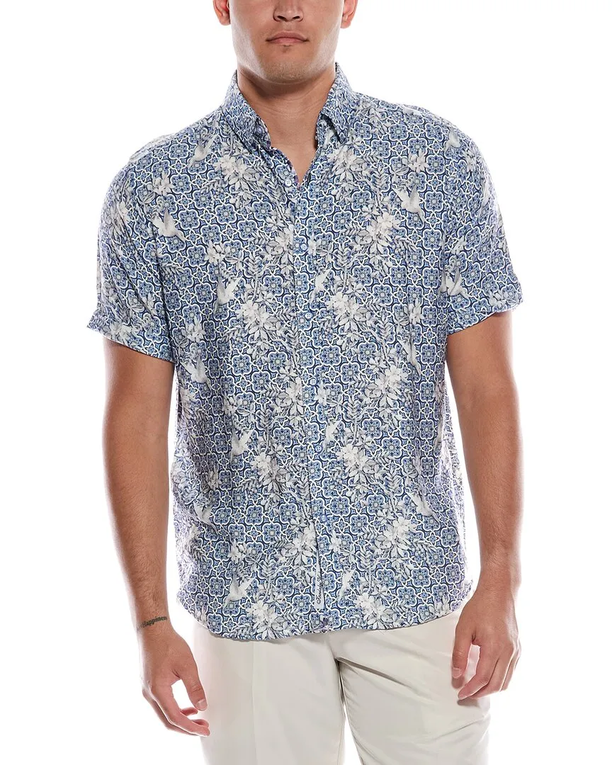 Athletic Cut Earthy Palette Robert Graham Olin Tailored Fit Woven Shirt