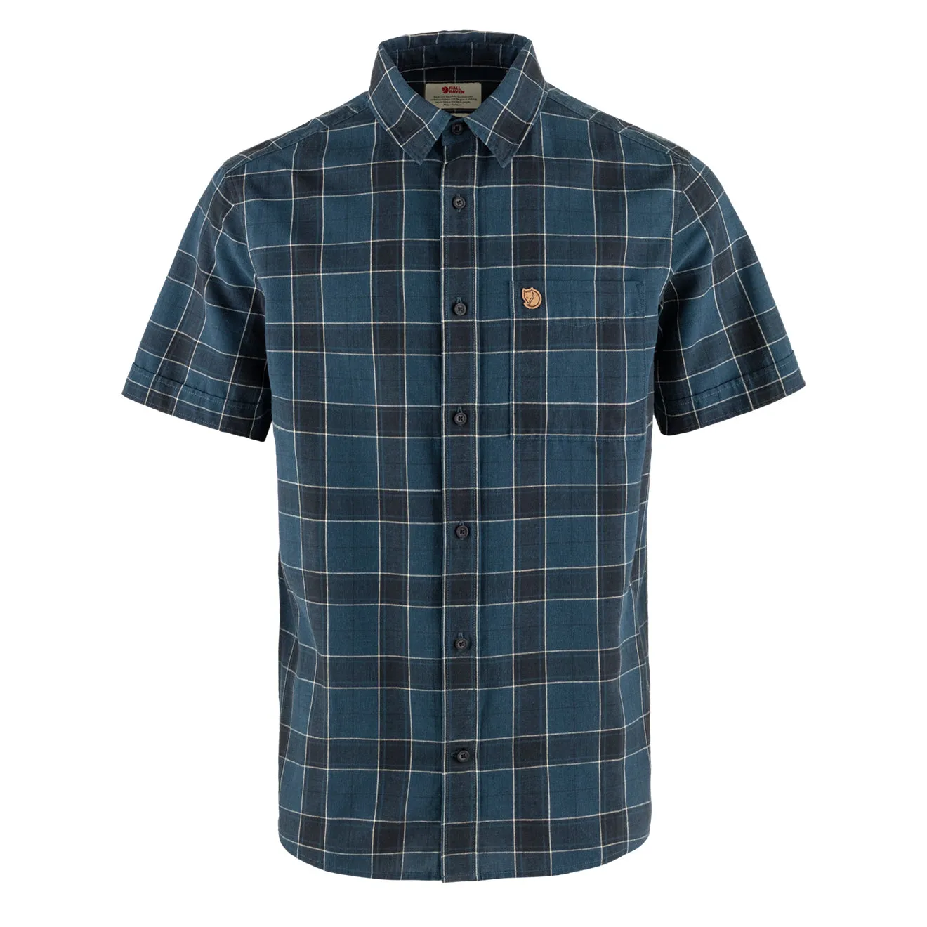 Fjallraven Ovik Travel Shirt SS Indigo Blue / Dark Navy Minimal Design Breathable Fit
