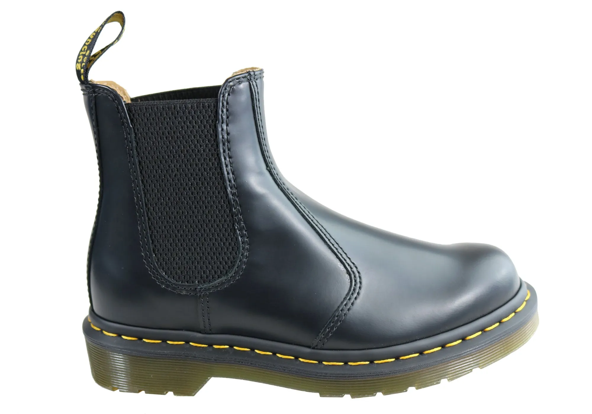 Dr Martens 2976 YS Black Smooth Unisex Leather Chelsea Boots Oil-Resistant Modern Design