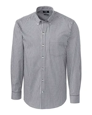 Cutter & Buck Easy Care Stretch Gingham Mens Big and Tall Long Sleeve Dress Shirt Breathable Lining