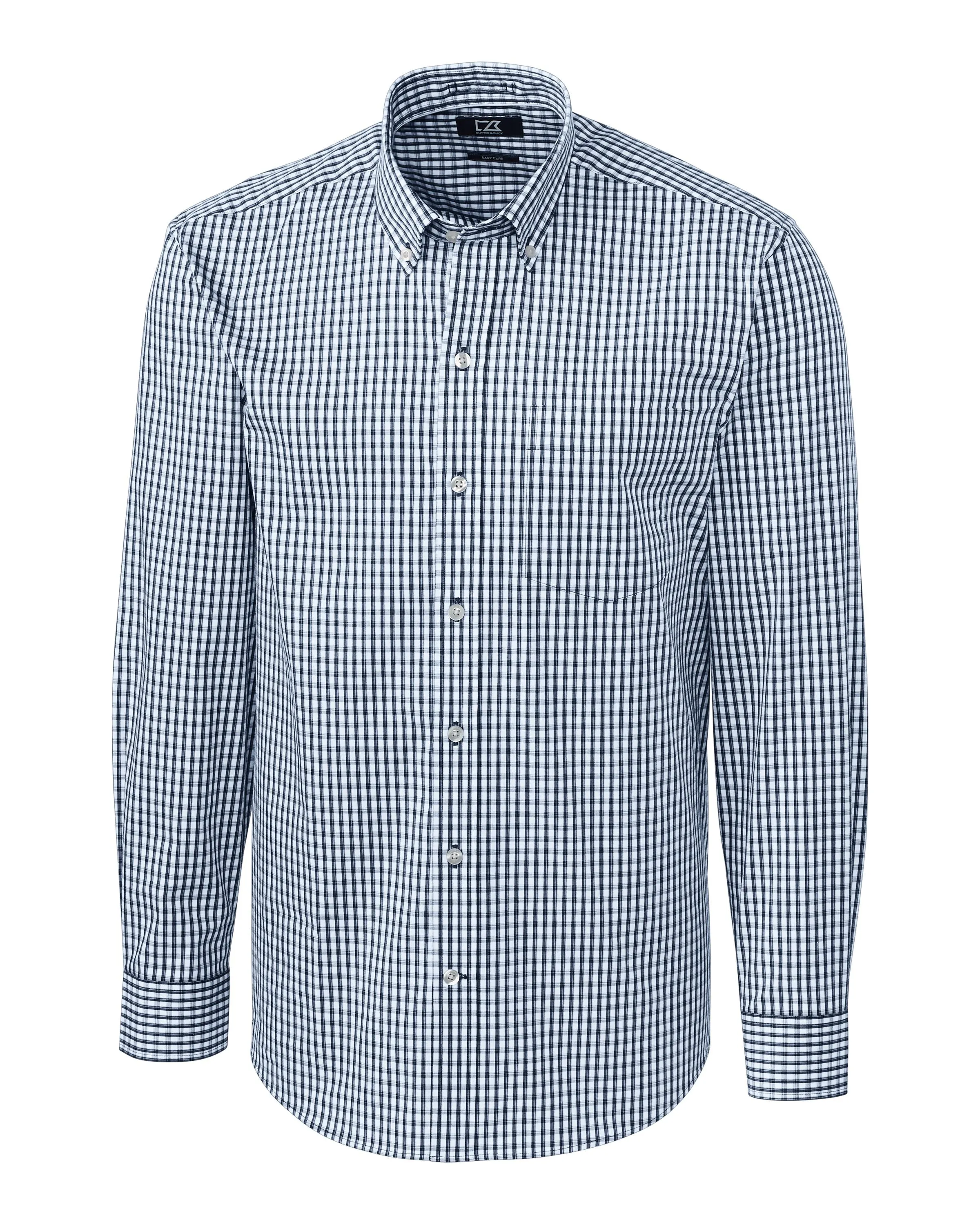 No Slip Shoulder Grips Cutter & Buck Easy Care Stretch Gingham Mens Long Sleeve Dress Shirt