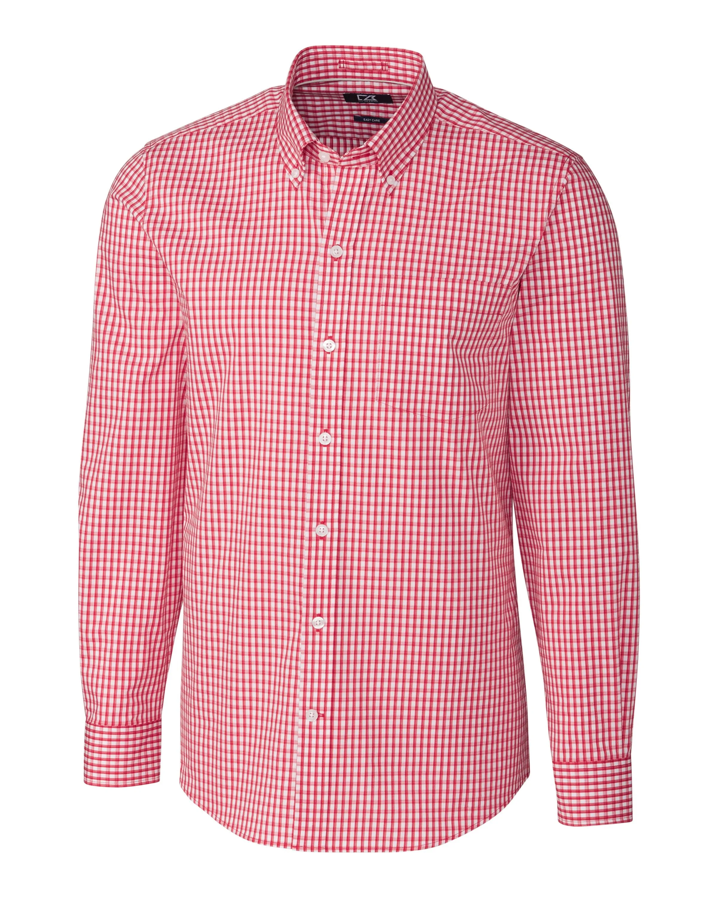 Corporate Wear Cutter & Buck Men's L/S Tailored Fit Stretch Gingham Shirt