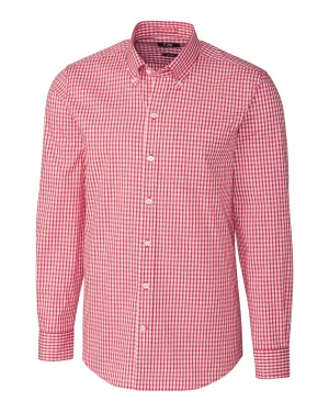 Breathable Fit Stylish Element Cutter & Buck Men's L/S Tailored Fit Stretch Gingham Shirt