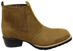 D Milton Orleans Mens Comfortable Leather Western Cowboy Chelsea Boots Cushioned