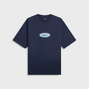 Casual Layering Wear Daily Paper Dotted Logo Tee - Martime Blue