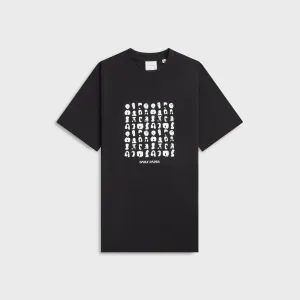 Non Restrictive Fit Low Environmental Impact Daily Paper Hair Grid Tee - Black