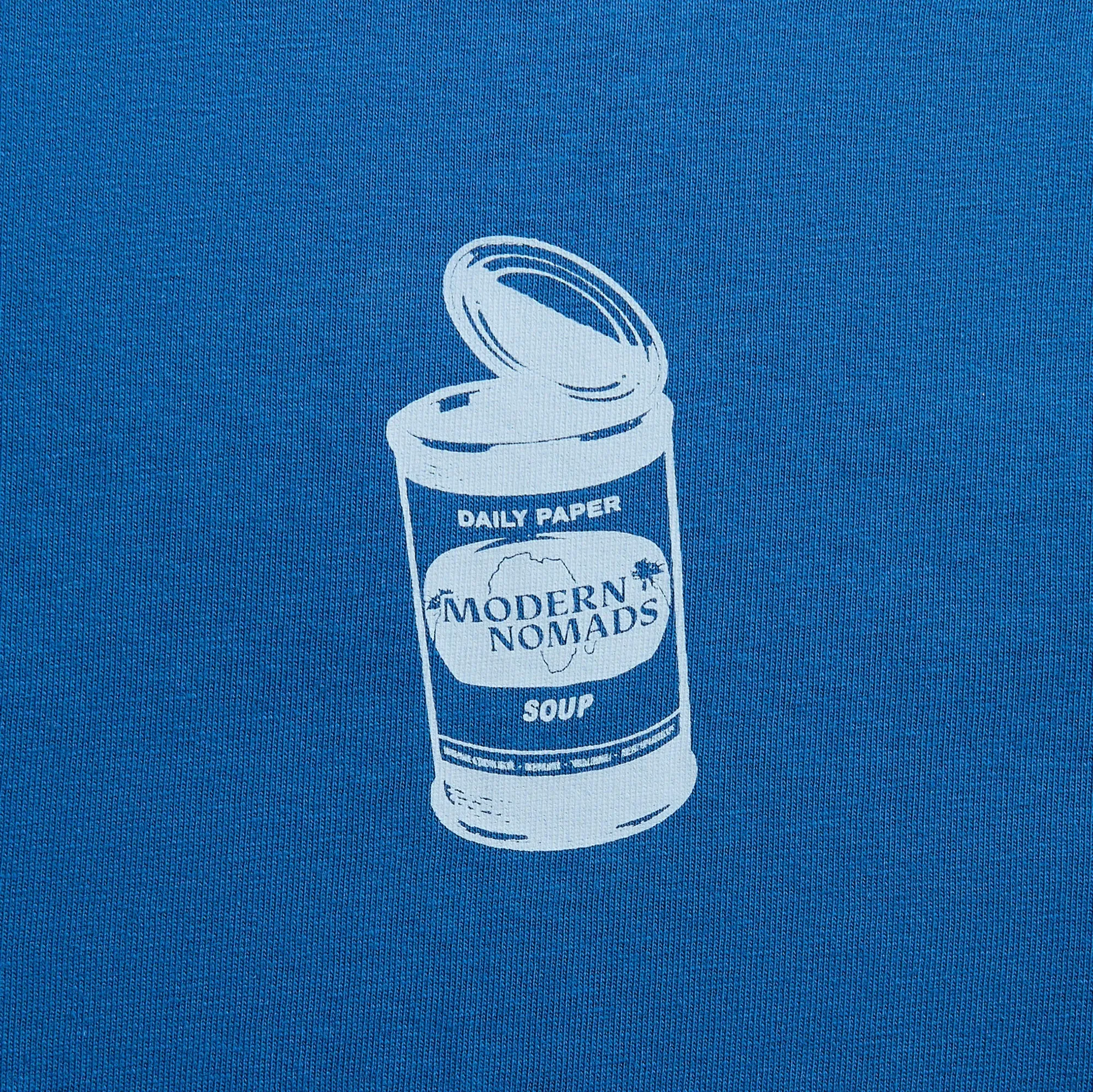Daily Paper Soup Tee - True Blue simple design Layered Collar