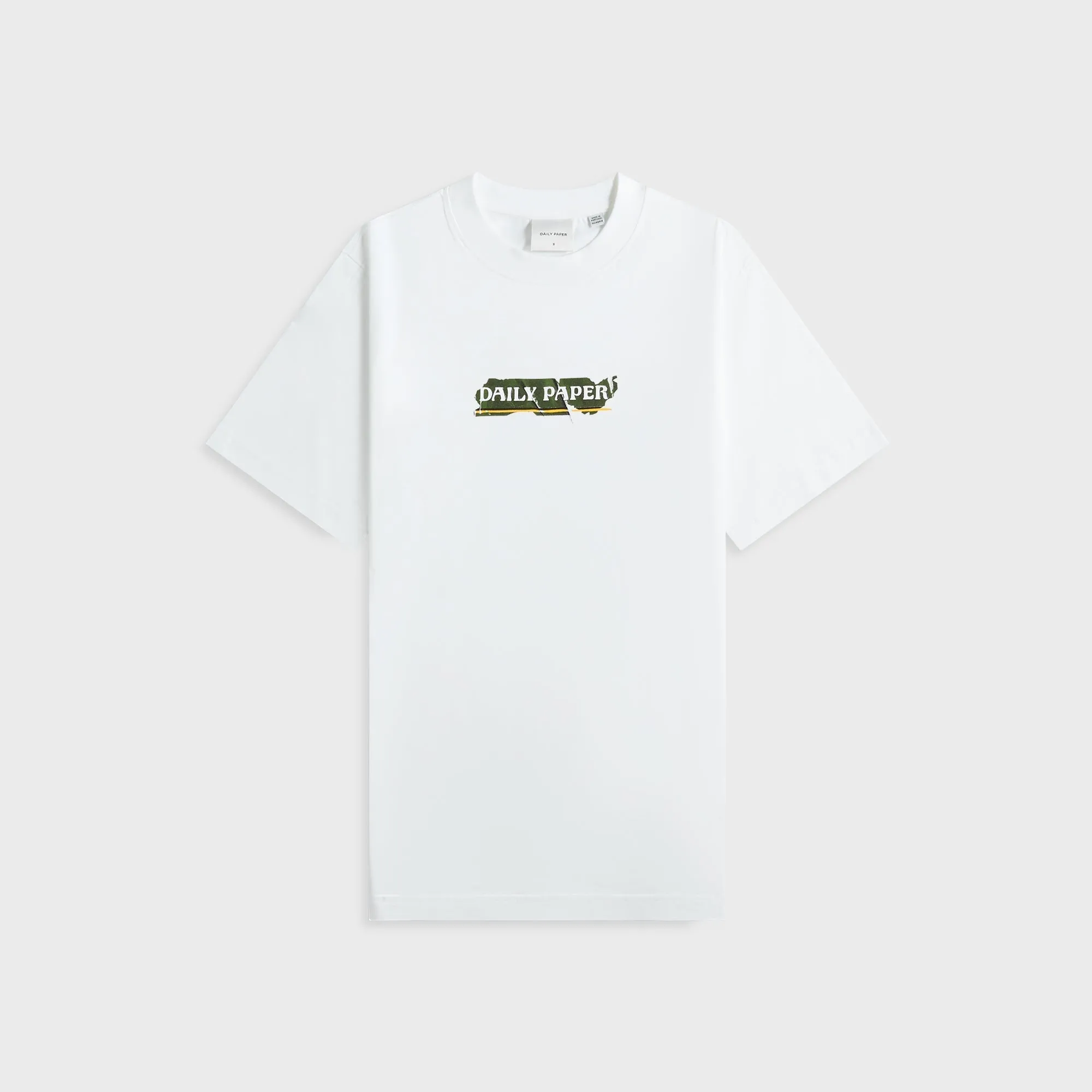Street Comfort Casual Vibe Daily Paper Sticker Tee - White